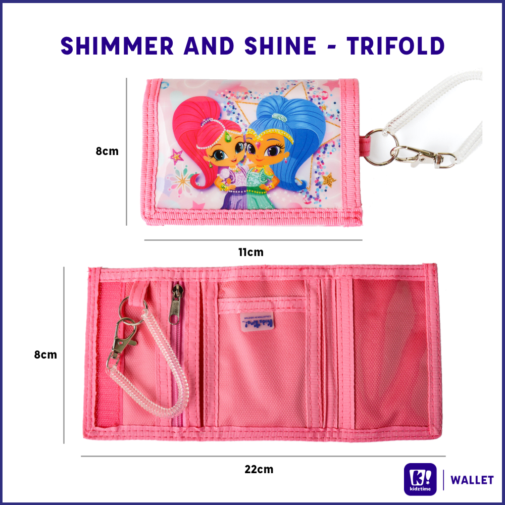 Kidztime Wallet Bifold/Trifold With Coin Compartment Elastic Spring Coil Keychain