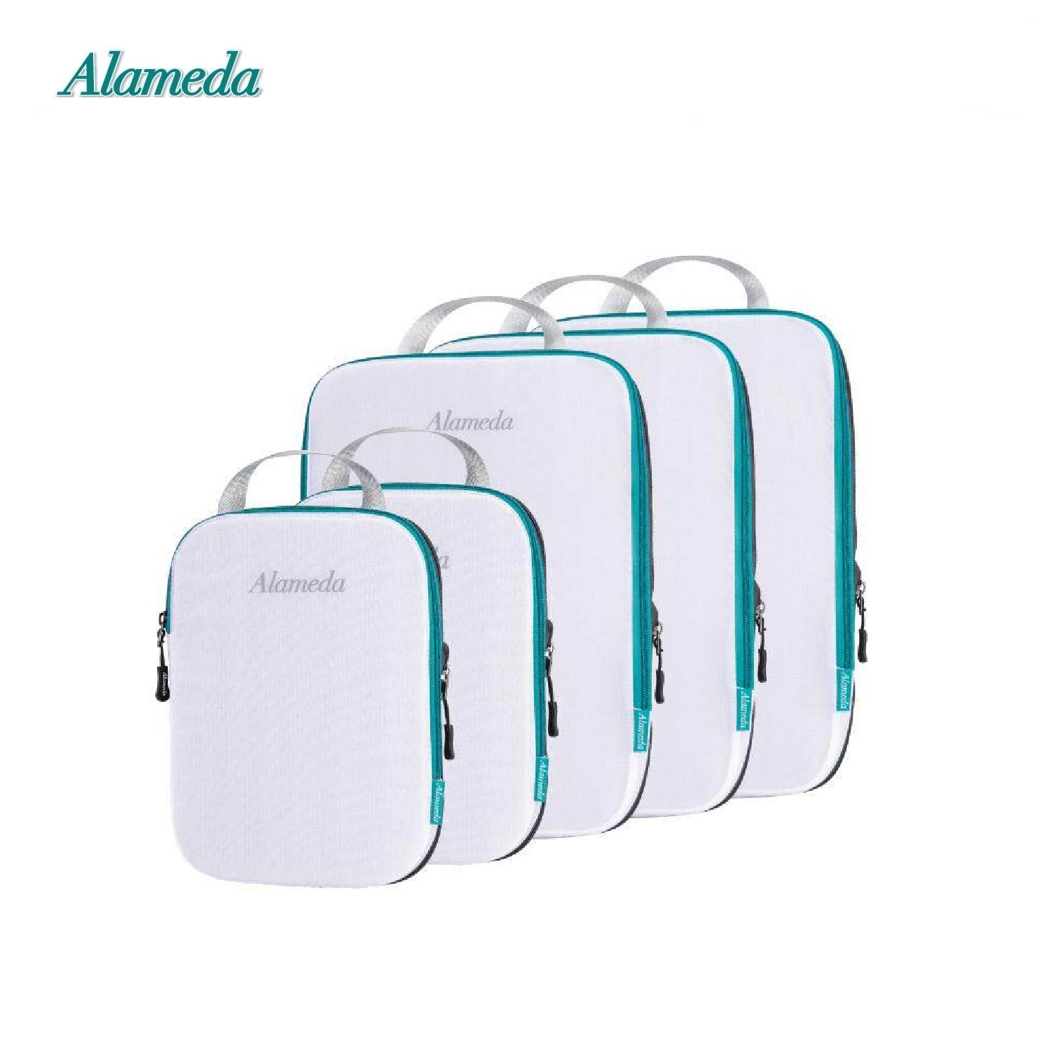 Compression Packing Cube Set for Hand Luggage Packing Cube Set 5 Pieces Set for Travel Compression Bags Organizer for Luggage and Backpack Travel Organizer with Laundry Bag, for Backpack