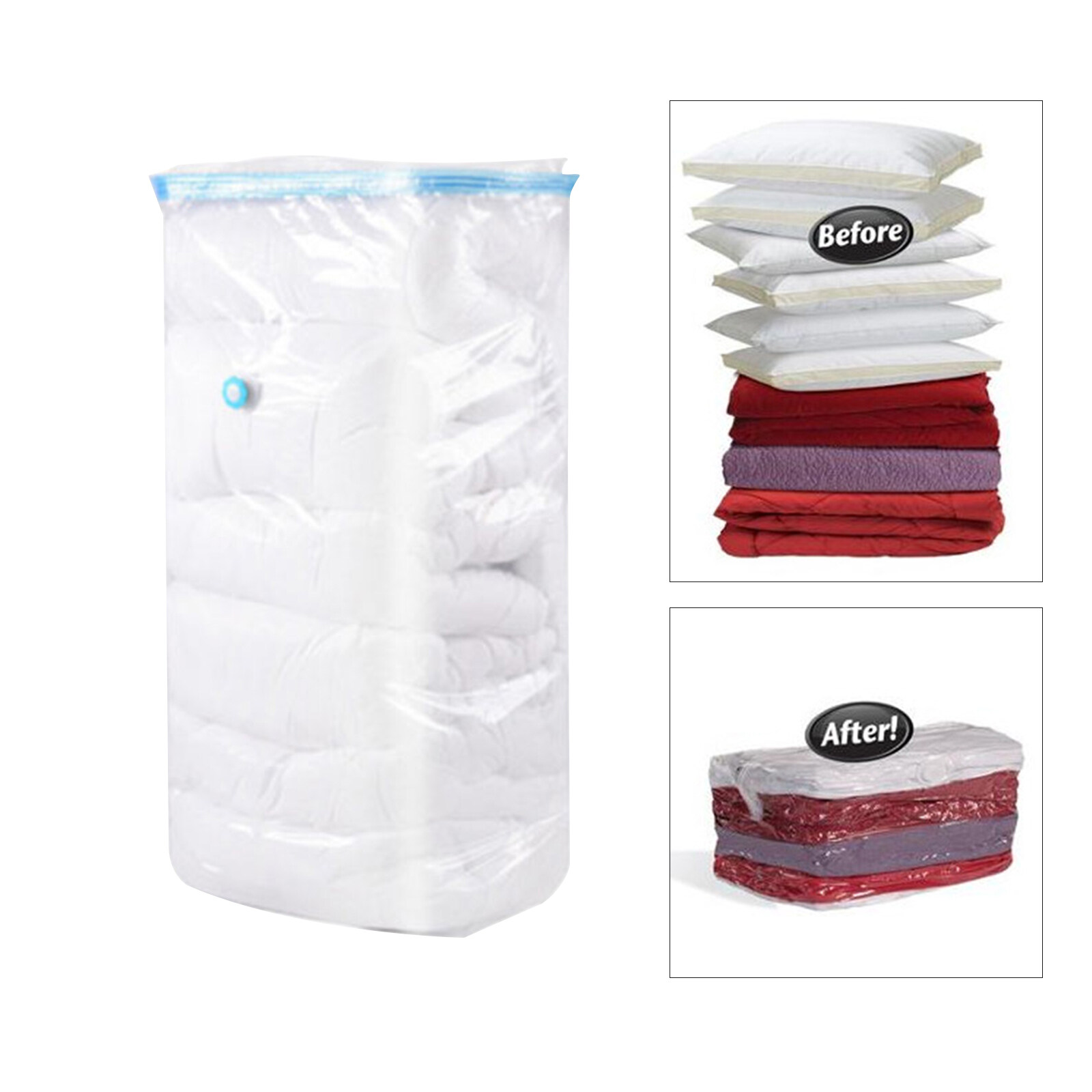 【Ready Stock+High Quality】High Capacity Vacuum Bag Package Compressed Organizer for Quilts Clothes Transparent Space Saving Seal Bags Foldable Storage Bag