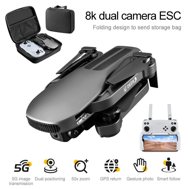 Tongjia LU3 super drone 5G (brushless motor) two-axis gimbal GPS one-key return point low power return no signal return GPS intelligent follow 30 degrees down 60 degrees adjustable camera video drone 