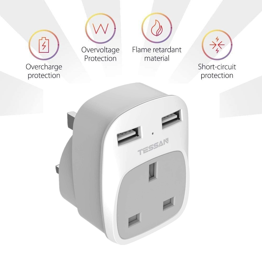 TESSAN Wall Charger USB C Charger Multi Plug Adapter with USB Ports , Type C Adapter Plug Extension Power Socket USB Adapter Wall Socket Multi Plug ,Type C Power Adaptor Multi Socket Plug Extension wi