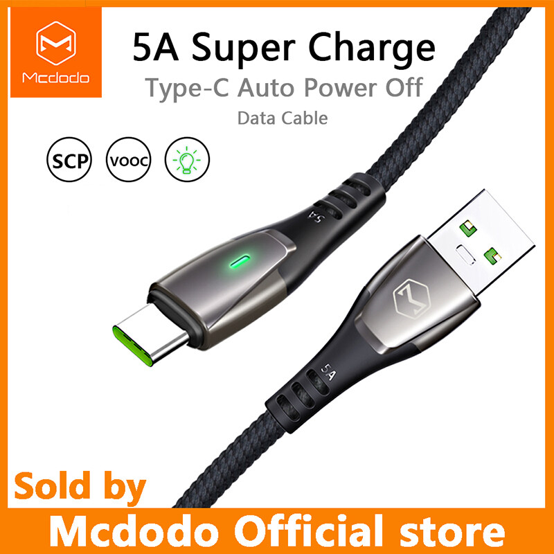 Mcdodo Auto Disconnect  Cable USB Type C 5A 66W Super Fast Charging  VOOC FLASH Charg  USB C Cable Data Cord Phone For huawei Mate 20 30 40 Pro P30 Pro OPPO R15 R17 Reno Find X Lighting  Cable Intelli