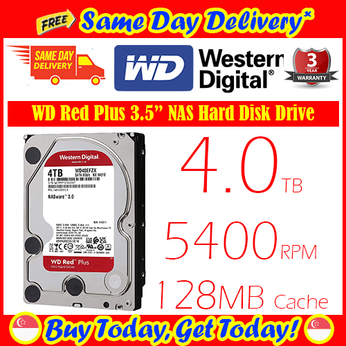 [Free Same Day Delivery*] WD Red Plus 2TB / 4TB  / 8TB / 10TB NAS Hard Disk Drive 3 Years Warranty! (*Order before 2pm on Working Day, will Deliver on the Same Day, Order After 2pm, will Deliver on Ne