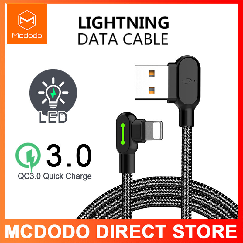Mcdodo 90° degree lightning fast charging game cable for iPhone 0.5M/1.2M/1.8M