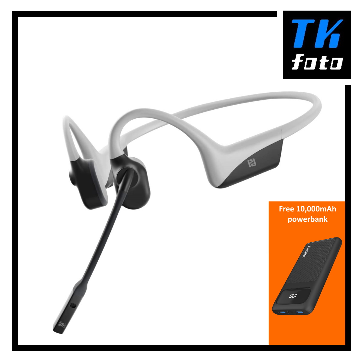 Shokz (Formerly known as Aftershokz) OpenComm Wireless Bone Conduction Headphones (Free: Energizer 10,000mAh Powerbank)