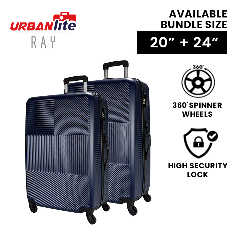 [SG Ready Stock] URBANLite RAY - 20 inch+24 inch 360° Spinner Wheel ABS Hard Case Luggage ULH9917 3 Working Days For Delivery By Universal Traveller