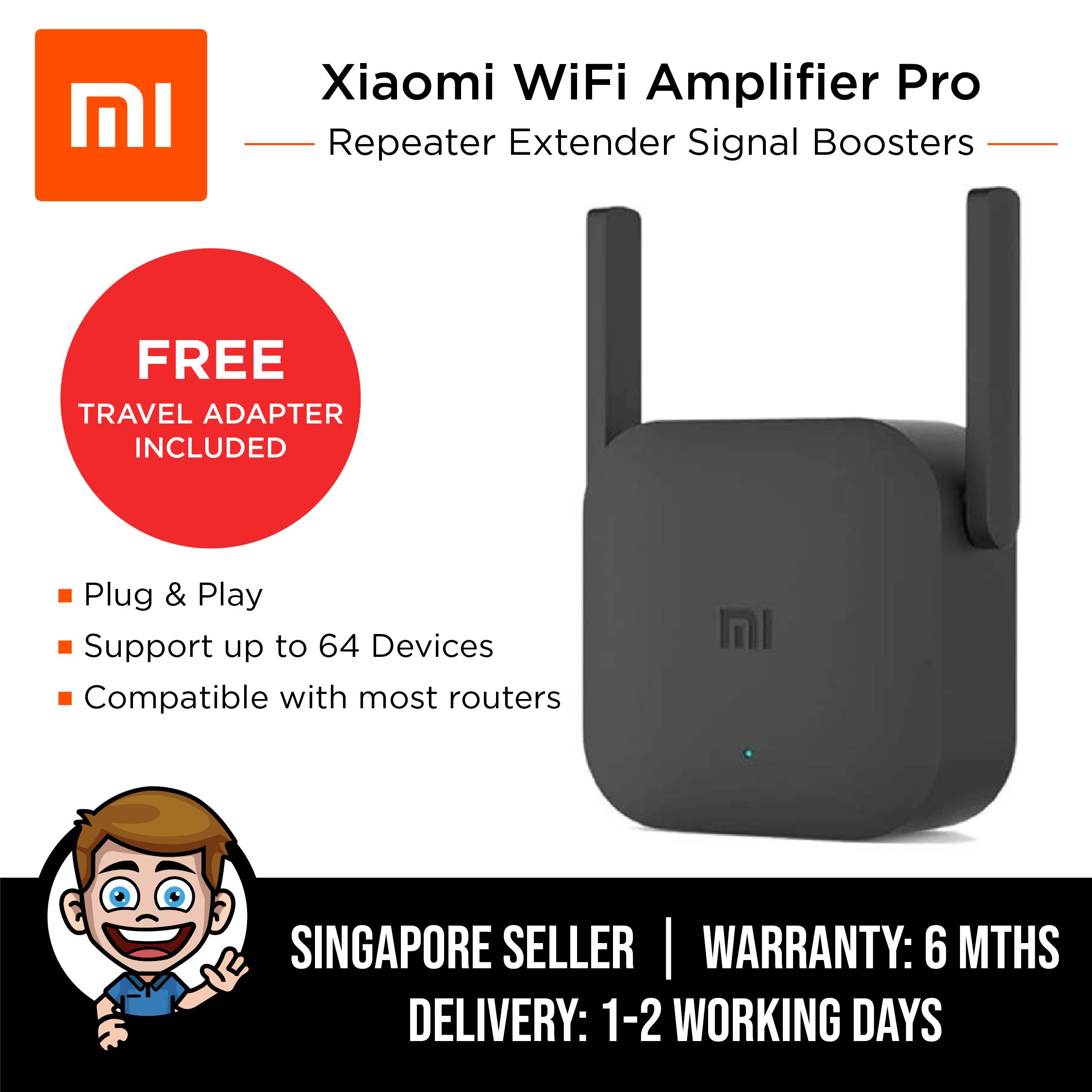 Xiaomi WiFi Extender Pro / Amplifier Pro Wifi Amplifier with 2 Antenna