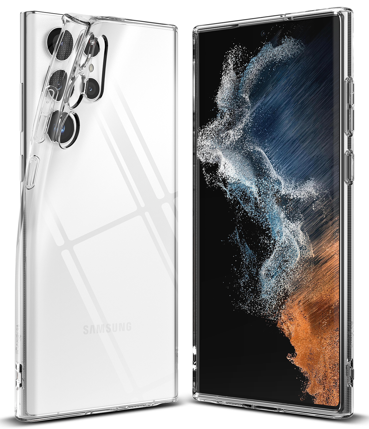 Ringke [AIR] for Samsung Galaxy S22 Ultra Case, Lightweight Slim Full Flexible Shockproof Silicone Transparent Scratch Resistant Cover with Wrist Strap