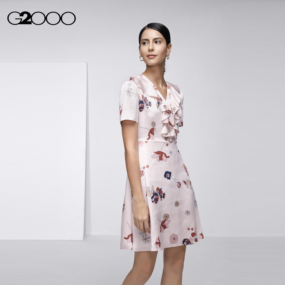 G2000 Women Floral Print Ruffled Dress