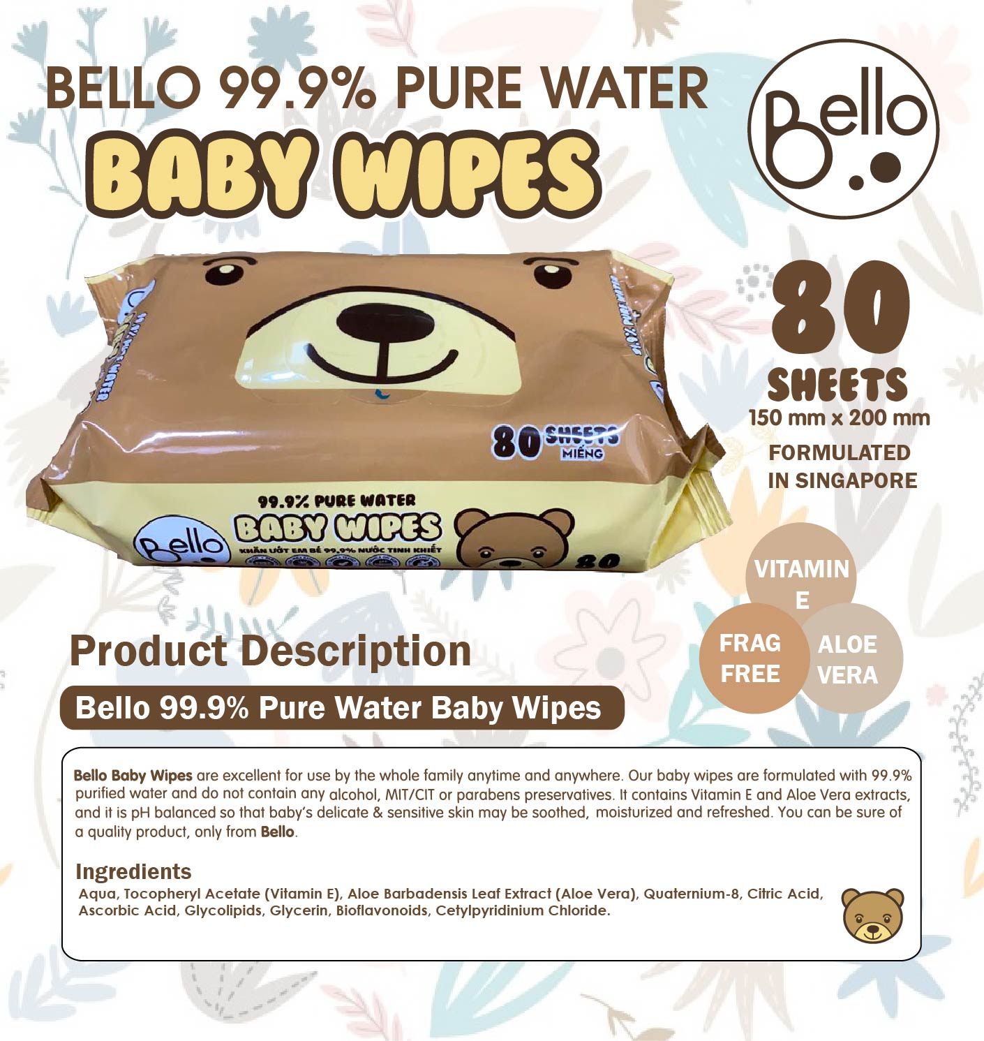 99.9% Pure Water Baby Wipes 10 Packs * Expiry 2024 * Restock