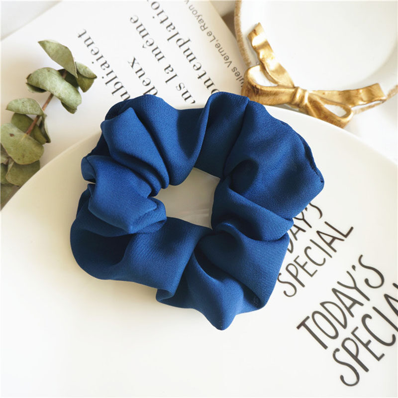 Satin Silk Fashion Scrunchies Sweet Solid Color Elastic Hair Bands Hair Ties Ropes For Women Girls