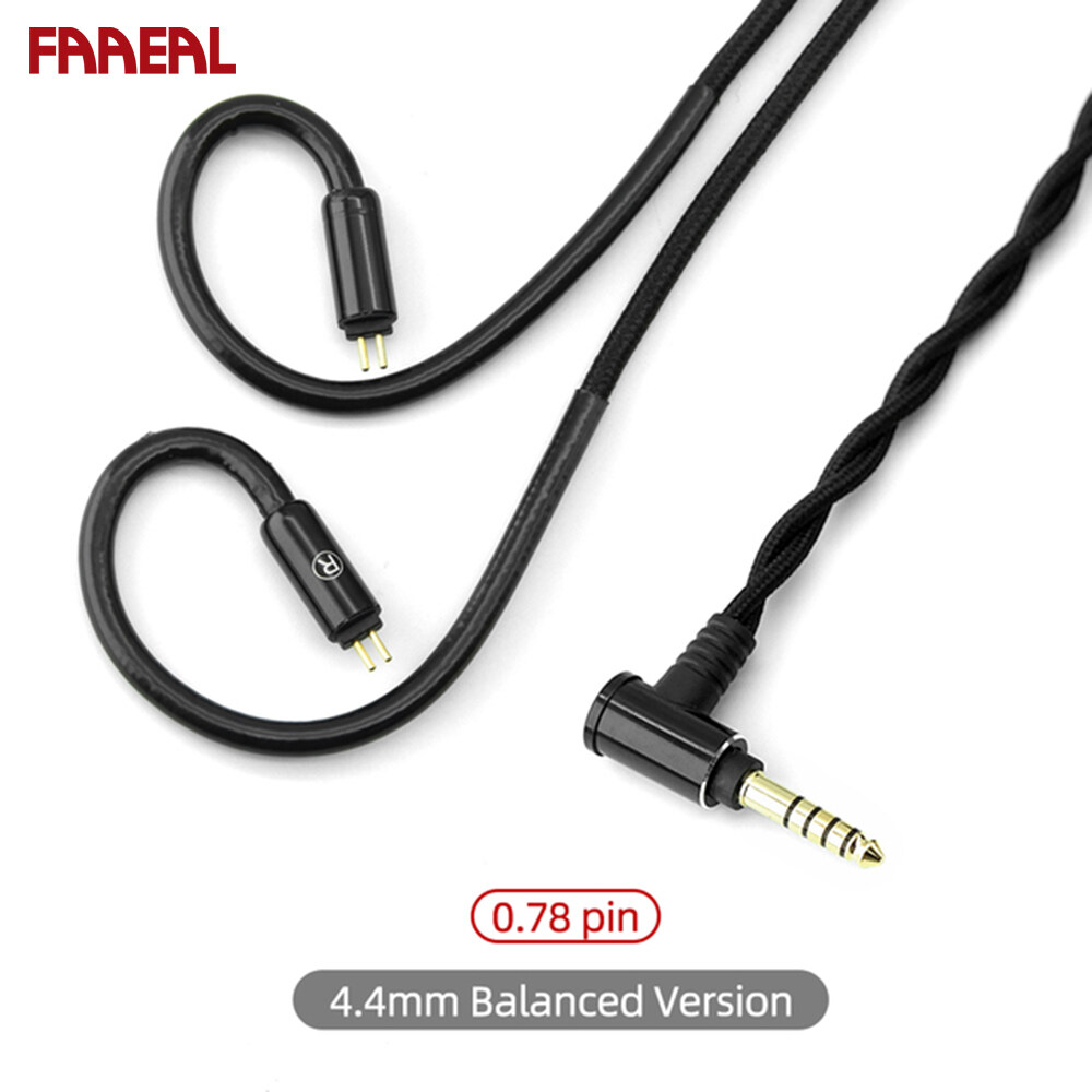FAAEAL Replacement Audio Cable For Headphones KZ GK CCA TRN 2.5/3.5/4.4mm C Pin/MMCX/0.78mm Braided Upgrade Cables Dual 3.0mm Cables Weave Black Upgrade Wires For Hibisucs BLON BL03 SENFER DT6 KZ ZSN 