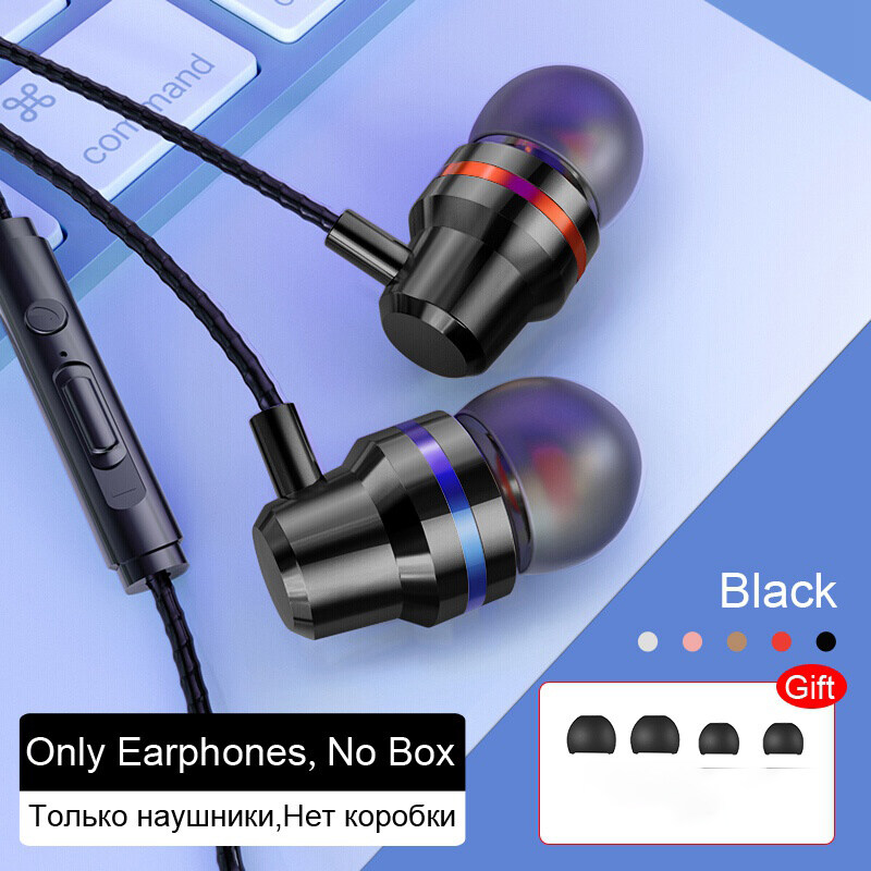 Vitog High Quality Universal In-Ear Wired Earphones With Mic, 3.5mm Metal In Ear Wired Headphone, Subwoofer Stereo Headset For Smart Phone/ Computer/ Laptop