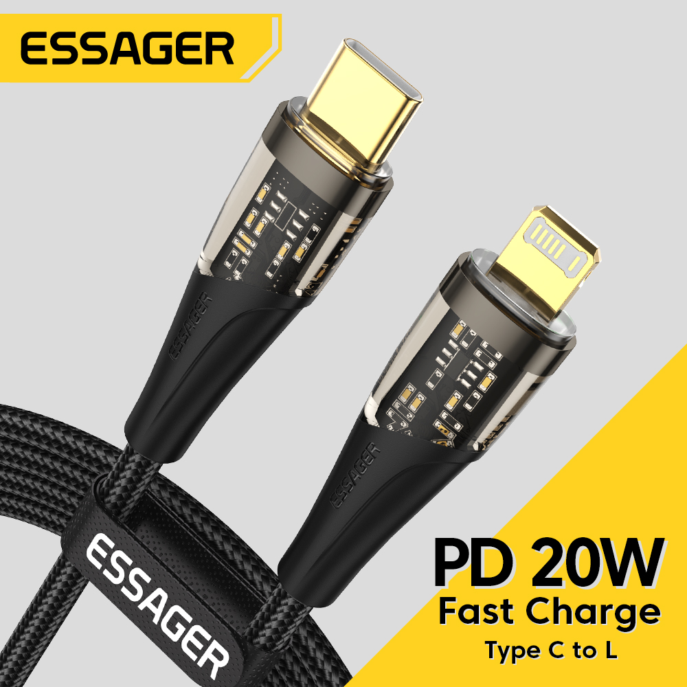 Essager USB Type C Cable For iPhone 13 Pro Max 12 11 X XS XR 8 7 PD 20W Fast Charging Cord For iPad Pro Air Type C Charger Wire