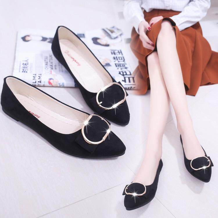 Women's Flat Shoes 2020 New Spring and Autumn Korean Version of the Shallow Mouth Pedal Shoes Fashion All-match Women's Shoes Flat Pointed Toe