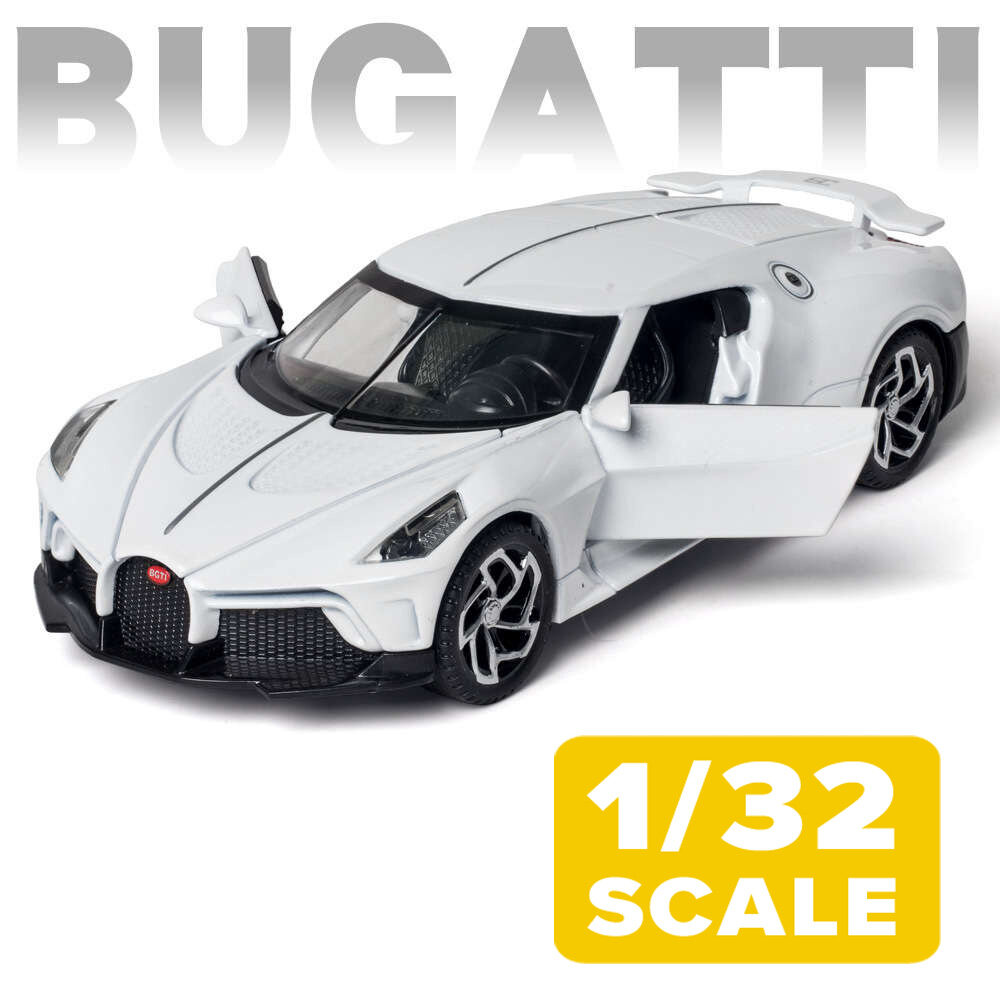 LEO 1:32 Bugatti la voiture noiro Diecast Metal Car Model Toy Cars For Boy Children Toys Hobbies Vehicle Kids Gift