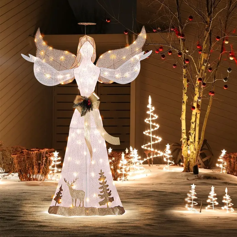 Muligot 5FT Lighted Outdoor Christmas Angel