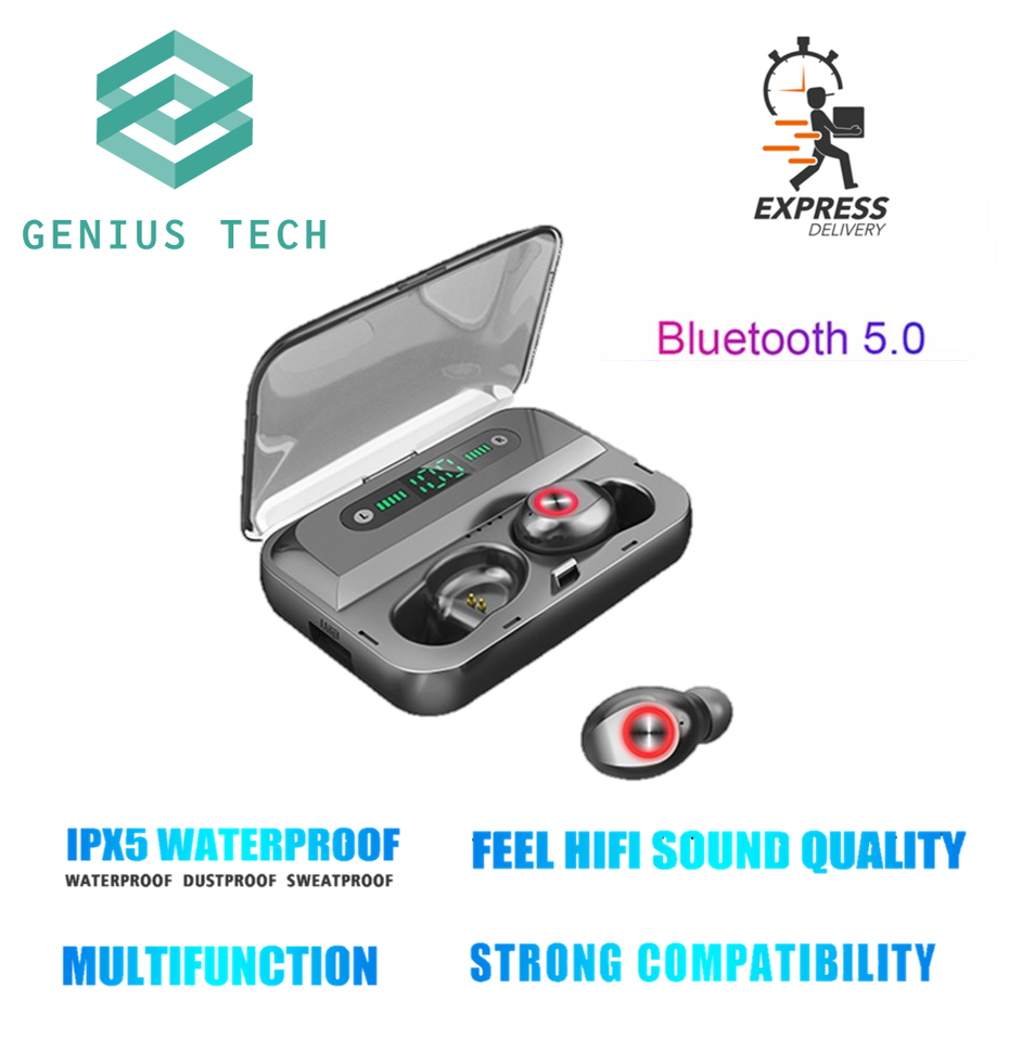 [SG Seller] T10 Tws Wireless Bluetooth Earphone Version 5.0 – noise cancelling earbud with 1500Mah