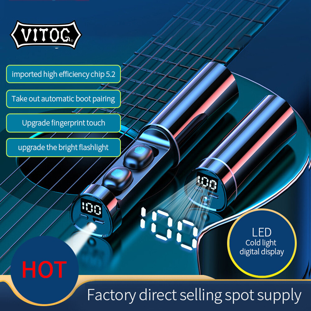 VITOG TWS Bluetooth 5.0 Earphones waterproof Wireless headphone 8D HIFI Sport With mic Earbuds Gaming Music Headset Bass Stereo for xiaomi Redmi huawei oppo vivo sony samsung Airdots Android Mobile Ph