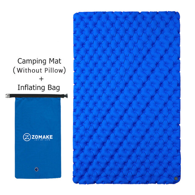 Zomake Sleeping Pads Ultralight Camping Mat Inflatable Mattress 2 People Big Waterproof Pad Thickened Camping Mat with Inflatable bag