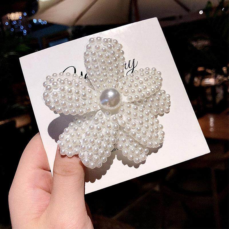 1Pcs White Pearls Hair Clips For Women Shiny Crystal Rhinestones Barrette Simple Korean Girls Hairpin Hair Accessories