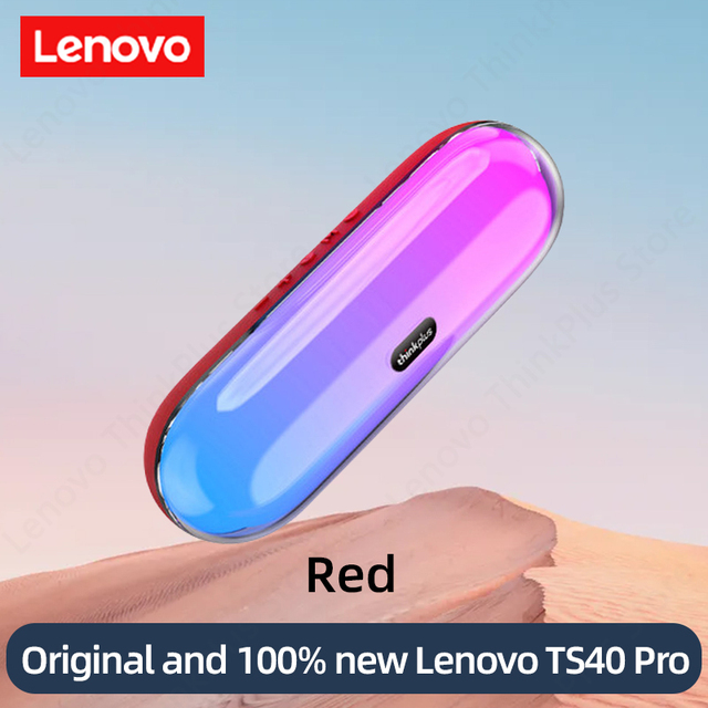 Lenovo TS40 PRO Bluetooth Speakers Portable Mini Speakers TWS Bass Speaker Stereo Music Surround Wireless Mobile Call Colorful LED Light Speaker