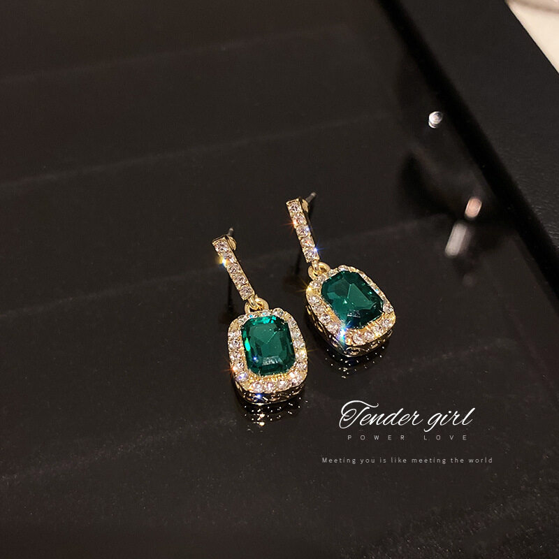 Frascati New Arrival Metal Trendy Geometric Women Dangle Earrings Korean Zircon Crystal Earrings Simple Women's Small Elegant Jewelry