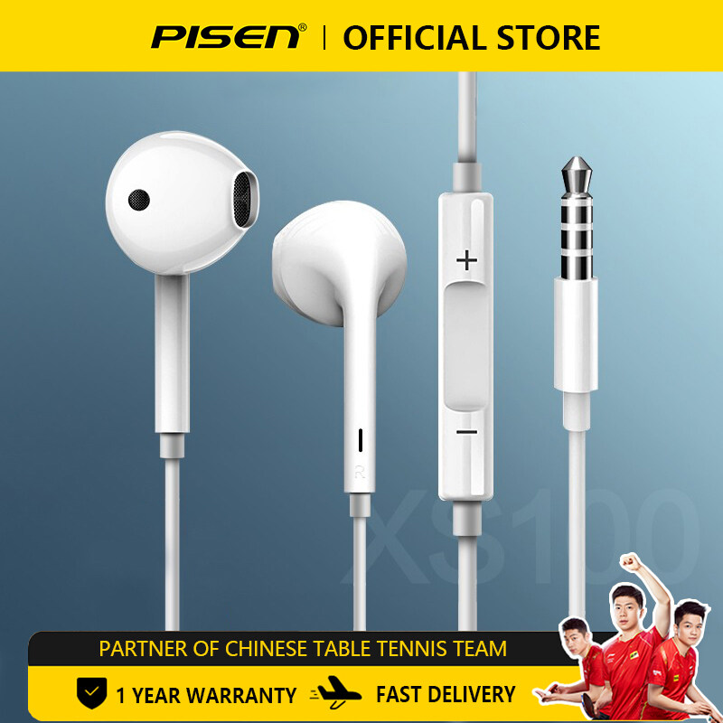 Pisen Wired Headphones In-Ear Type-C Wired Control Music Call Function Headphones for Samsung Huawei Xiaomi Android 3.5mm Half In-Ear Headphones