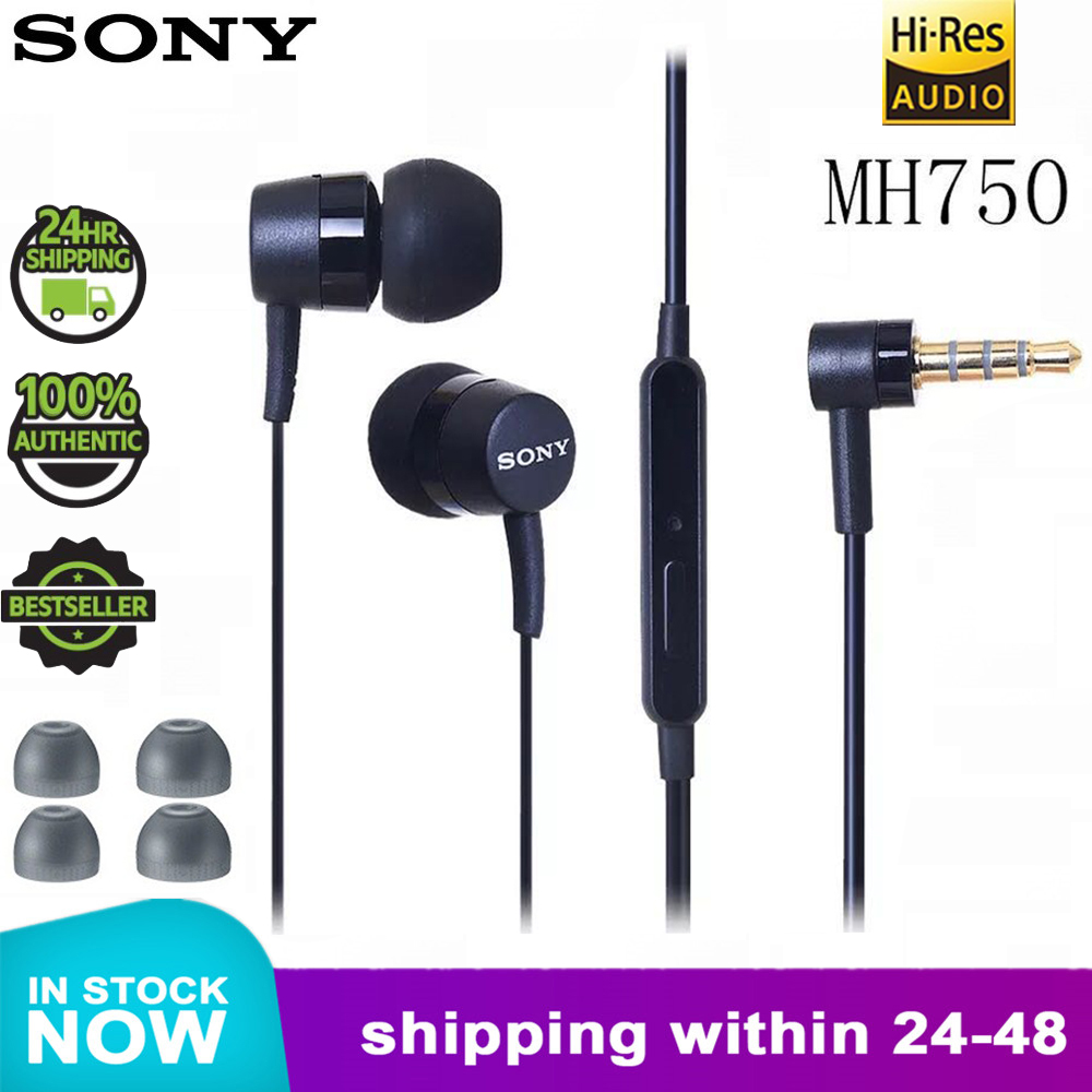 【Shipping in 24 hours】SONY MH-EX300AP SONY MH750 IN EAR STEREO EARPHONE EARSET DYNAMIC SOUND STRONG BASS CALL ANSWERING