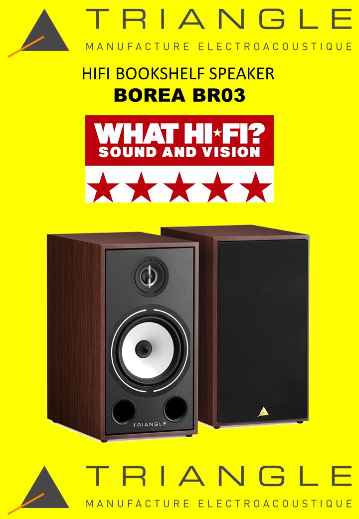 Triangle BOREA BR03 What HiFI 5 star Award Winning Bookshelf Speakers (Walnut)