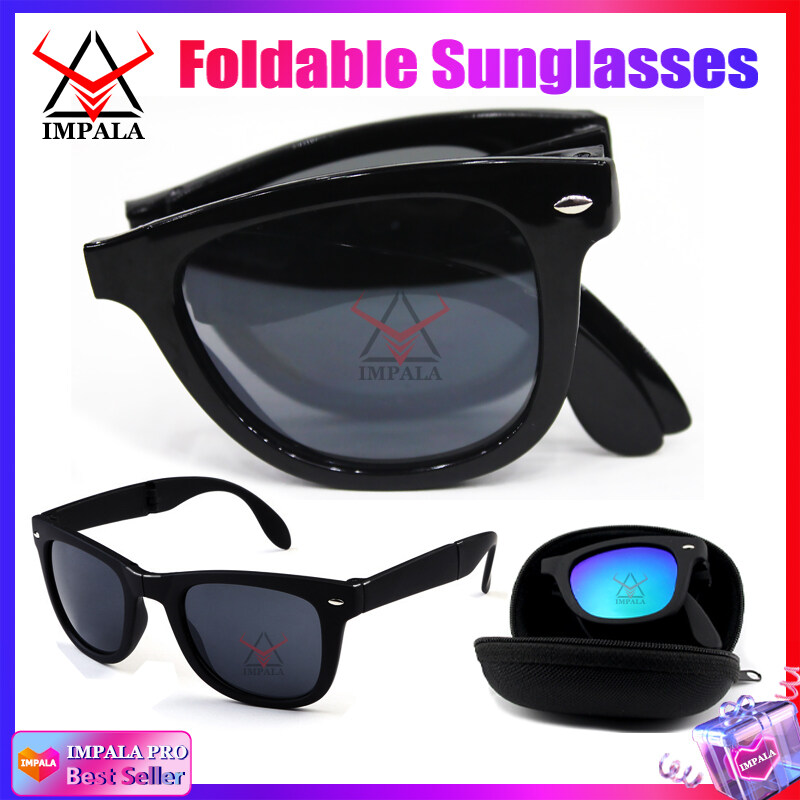 IMPALA QT116X Fashion Foldable Sunglasses for Men and Women UV Protection Anti Glare HD Lens Sun Glasses Men's Sunglasses  Women's Sunglasses Sports Eyewear with Mini box