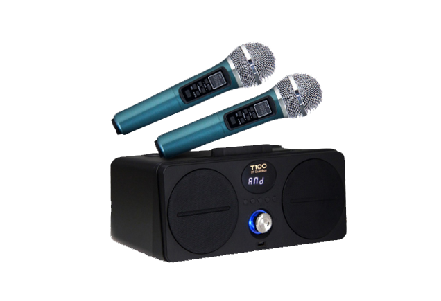 ♛★T100 Portable All-In-One Karaoke System | Full Cloud Song Library & Constantly Updated | 2 Wireless UHF Microphones ★♛