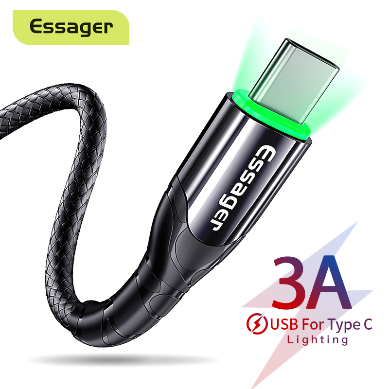Essager 0.5m/1m/2m/3m USB Type C Cable For Samsung Xiaomi Huawei Vivo Oppo Fast Charging Cable