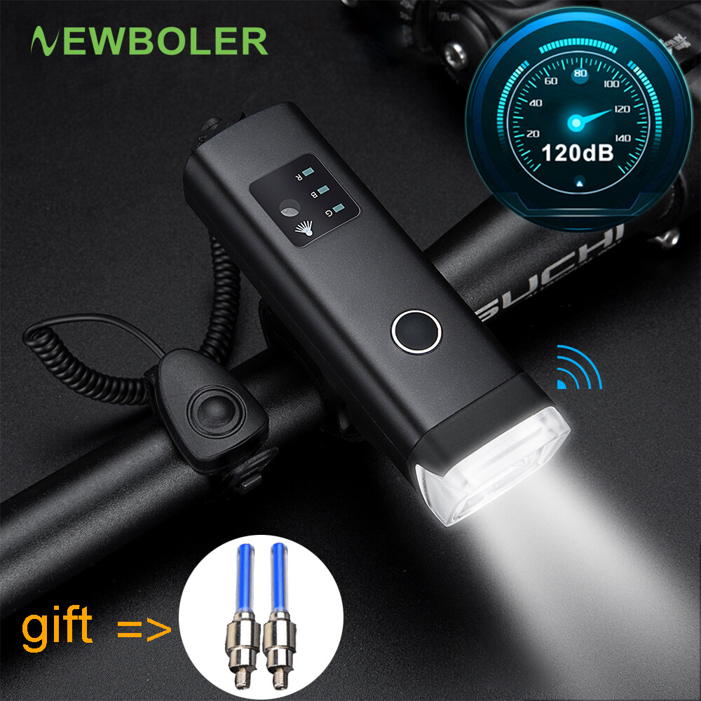 Bicycle Lights German Standard Anti-glare Induction Bike Front Light Bike Bell 2 in 1 USB Rechargeable Lantern lamp with horn