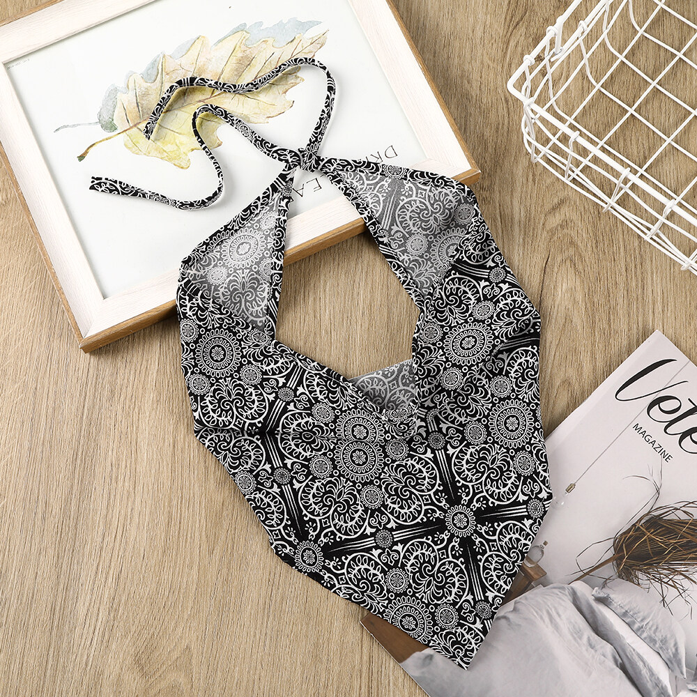 1pc Fashion Korean Casual Headband Daisy Plaid Triangular Scarf Hair Band Small Fresh Women's Hair Accessories