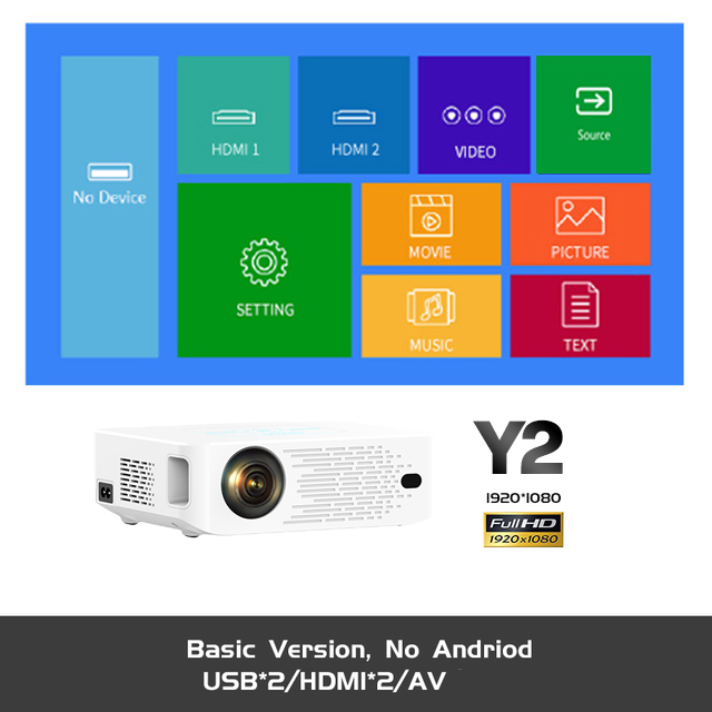 【4K Projector】Mirval Y2 Ultra HD Daytime Full HD 1080P 4K Smart Wifi Android LED Home Theater Projector Office Classroom