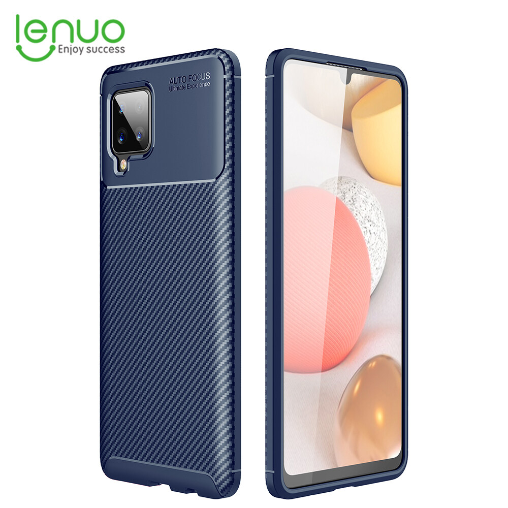 Lenuo for Samsung Galaxy A42 5G Case - TPU Carbon Fiber Shockproof Anti-scratch Matte Cellphone Back Cover Phone Case