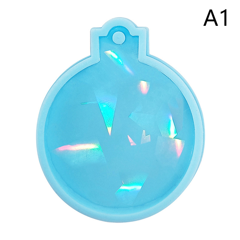 The King Glory Holographic Pendant Silicone Mold Christmas Ball Keychain Epoxy Mold DIY Craft Jewelry Making Christmas Tree Ornament Mold