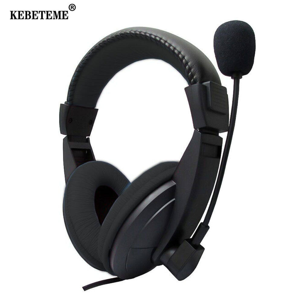 KEBETEME Professional Game Headset Universal Adjustable Foldable Over Ear 3.5mm Wired Surround Stereo Gaming Headphone With Microphones For PC Laptop Computer Phones