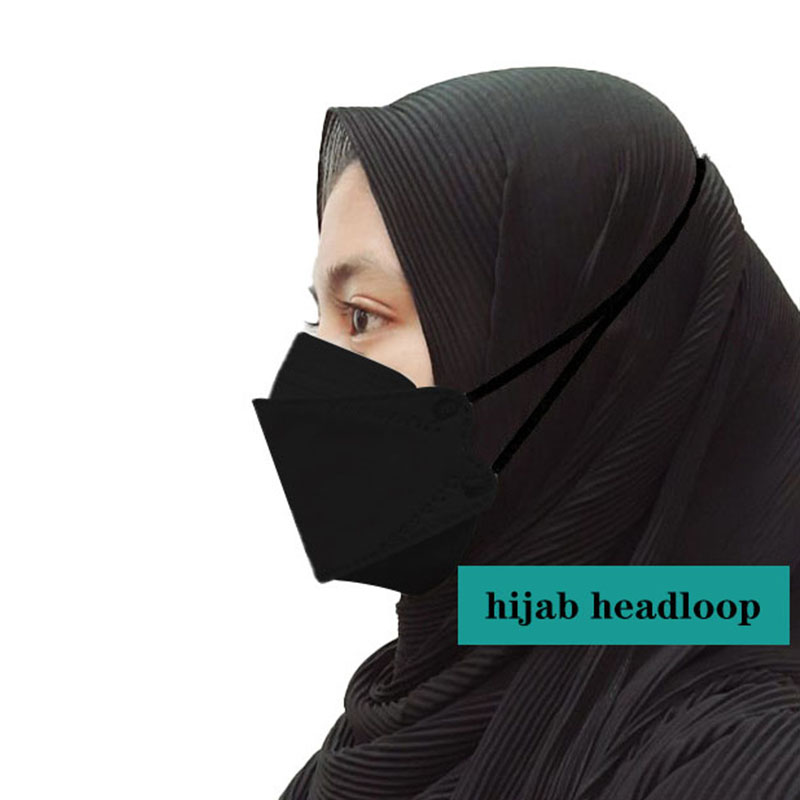 Evetion Kf94 50/100pcs Hijab Headloop FaceMask Korean Adult Mask 3D Design Reusable Masks for Flu Prevention 4-layer Protective Non-woven Fabric Meltblown Cloth High-quality Mask Comfortable to Wear i