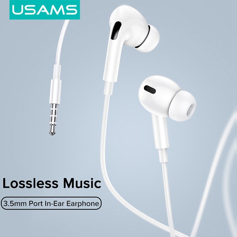 USAMS 3.5mm In-ear Earphones Headsets with Microphone for OPPO Samsung Galaxy S8/ S3/ S6 and Android