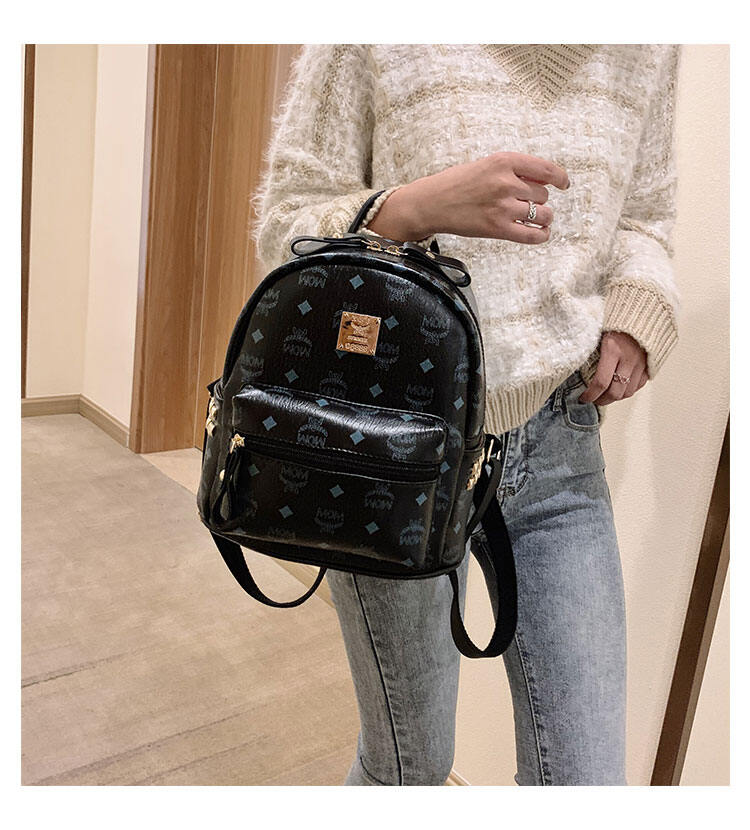 INS Super Fire Bag Backpack for Women 2022 New Mini Rivet Fashion Small Backpack Classic Printing Small Bag Fashion