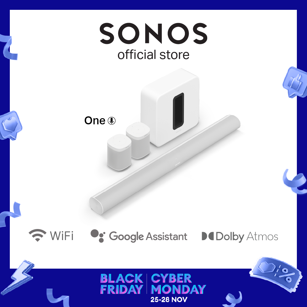 5.1.2 Sonos Arc Soundbar For TV With Dolby Atmos Set with One and Sub (Gen 3) - Wireless Home Theater [Deliver in Early Dec]