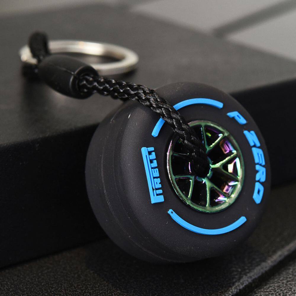 SMVU Gift Ornaments Auto Accessories Rubber Car Decoration Round Racing Lovers Collectibles Men Key Rings Backpack Pendant Jewelry Korean Keychains