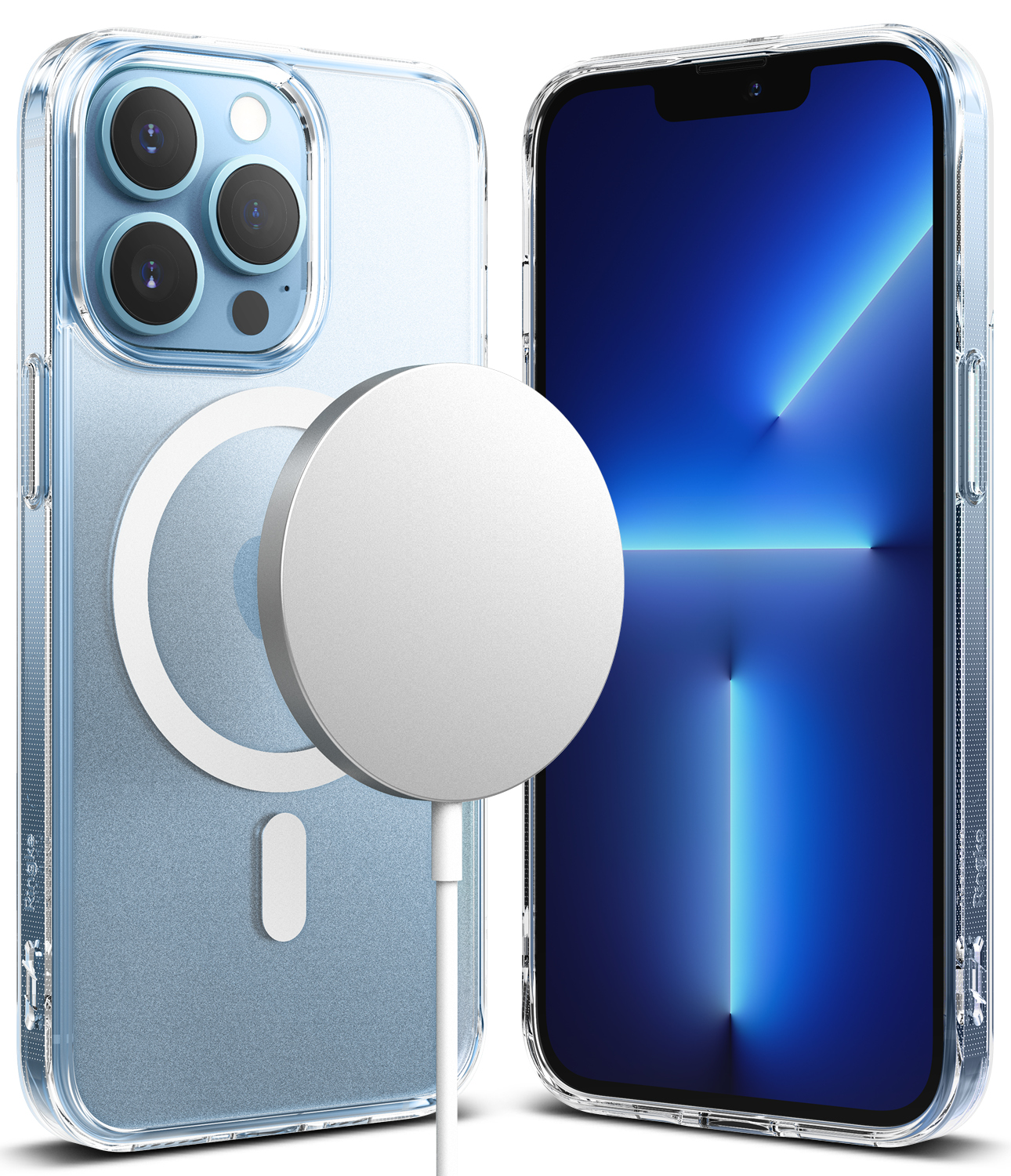 Ringke [FUSION Magnetic] for iPhone 13 Pro Case, MagSafe Case Hard Clear PC Back [Military Drop Defense] Lightweight Upgraded Transparent TPU Bumper Cover with Wrist Strap