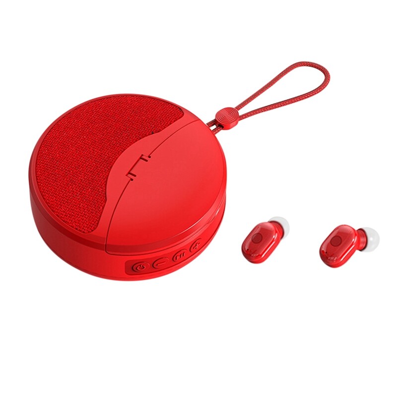 Mini Wireless Bluetooth Speaker 2 in 1 Earphone TWS Subwoofer Stereo Hands-Free Multi-Function / TF Card / FM