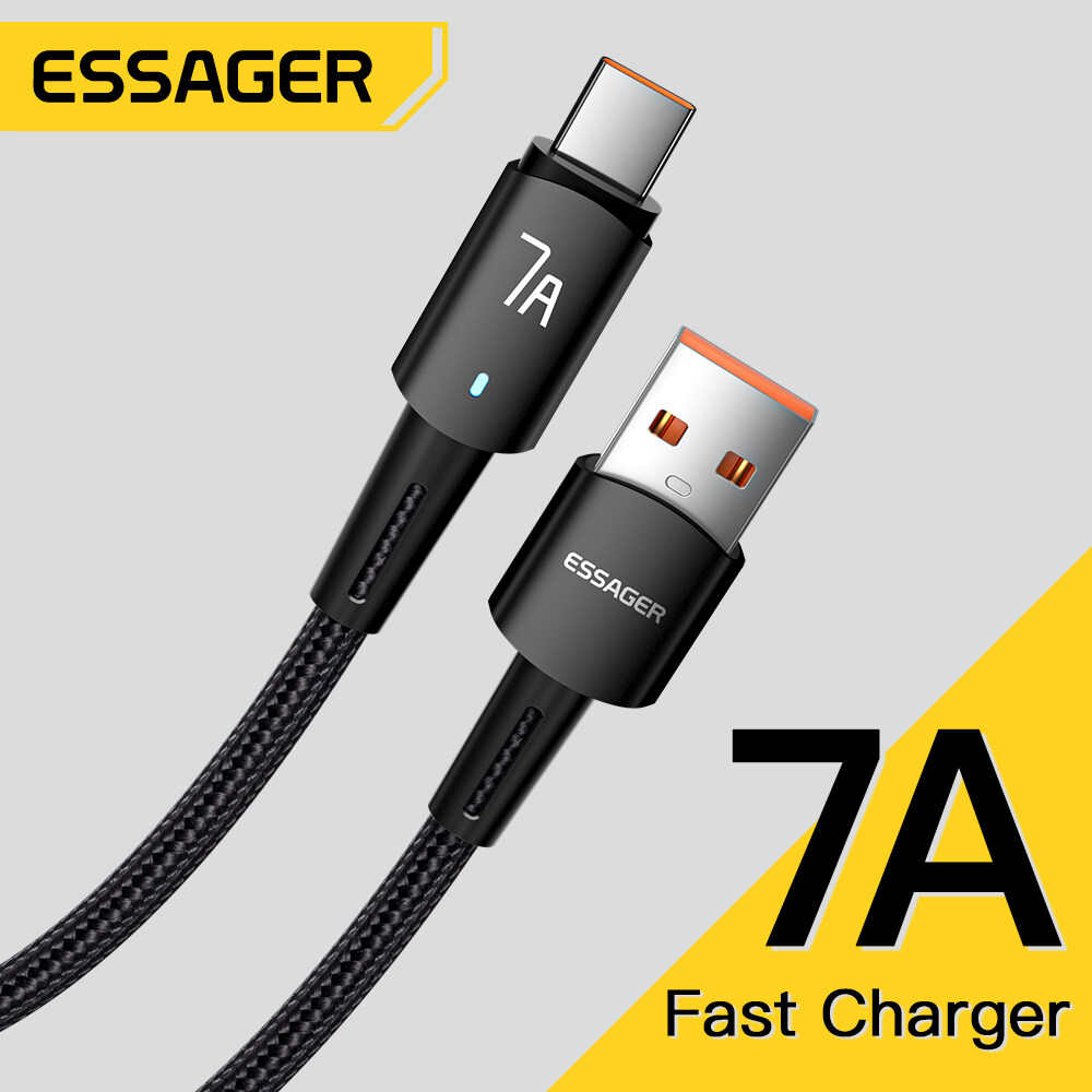Essager 7A 66W Type C USB Cable Super-Fast Charge Cable for Huawei Mate 40 30 Xiaomi Samsung Fast Charging USB Type C  Cables Data Cord
