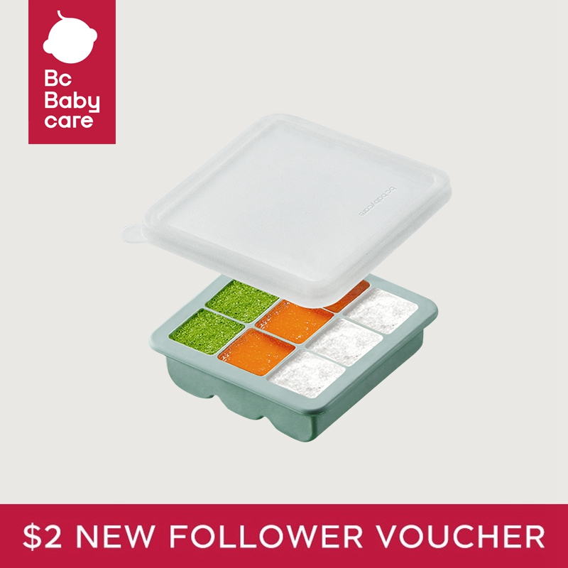Bc Babycare baby food freezer tray Baby Food Containers Silicone Ice Cube Trays With Lids BPA Free Baby Food Storage Divider Silicone Food Tray