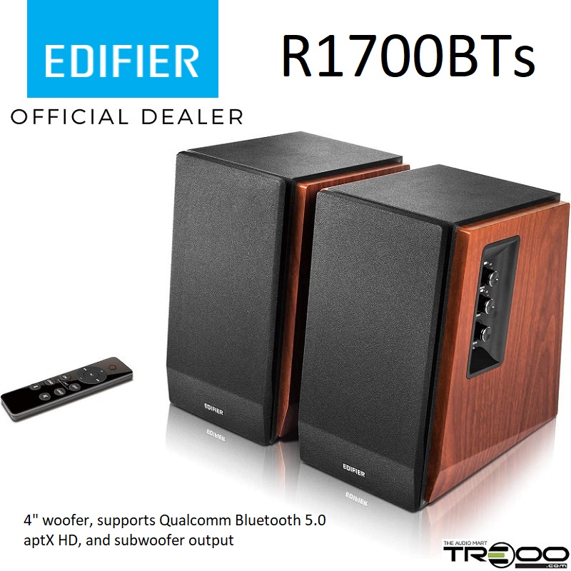 Edifier R1700BTs Wireless Bluetooth 5.0 aptX HD Desktop Bookshelf Speakers