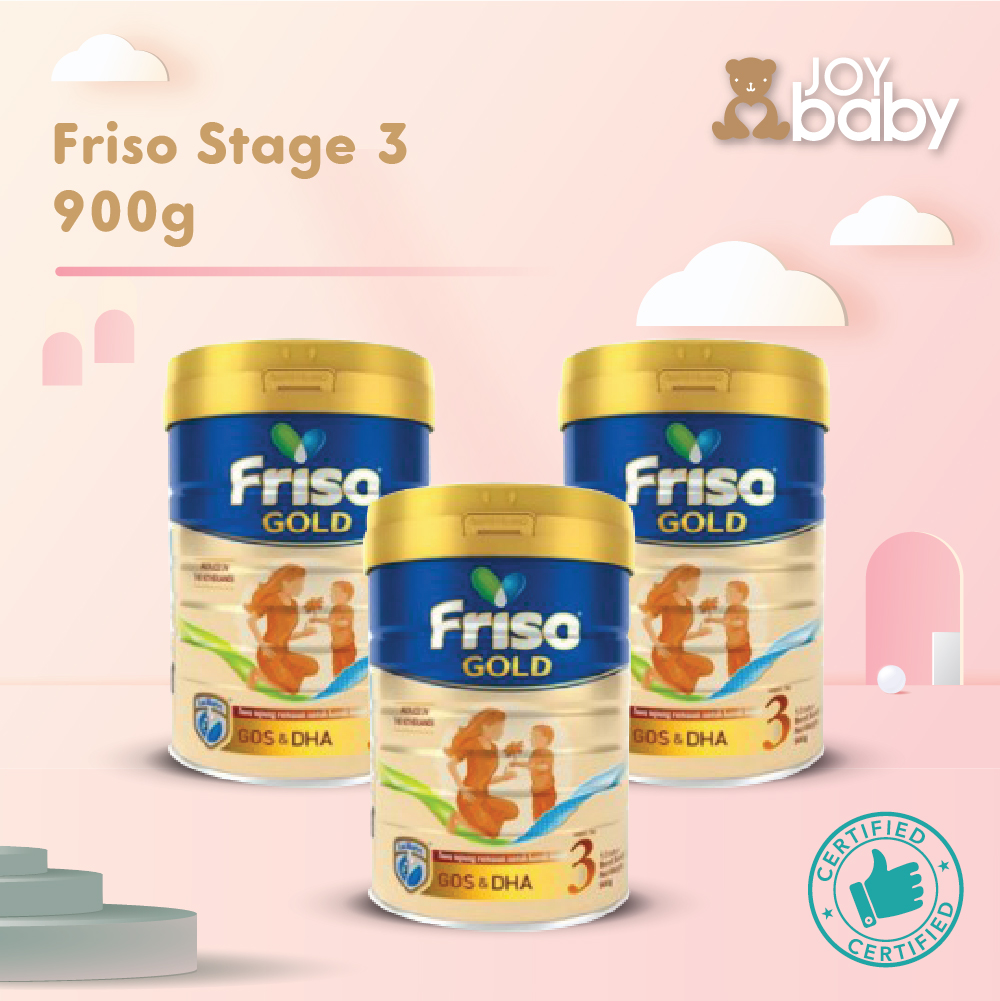 [New Launch, Upgraded Formula] Bundle of 3 Friso Gold stage 3 and 4  above 900g Tin 1 years old and up